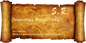 Sopronyi Renátó névjegykártya