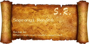 Sopronyi Renátó névjegykártya