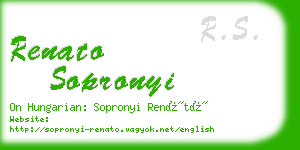 renato sopronyi business card